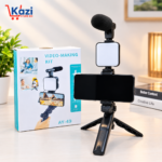 Video making kit set AY-49 Phone Vlog Tripod Kit with Remote Control, Microphone, and LED Light
