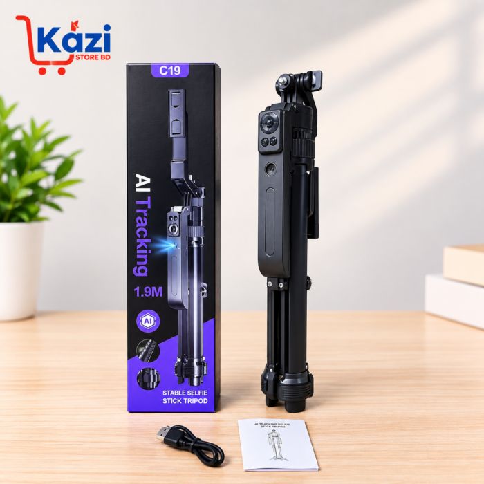 C19 Upgraded Auto Face Tracking Tripod 360° Rotation with Stand (5.8ft) - Image 4