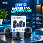 F15-2 Wireless Microphone 2 in 1 Collar Android & IPhone  with Noise Reduction