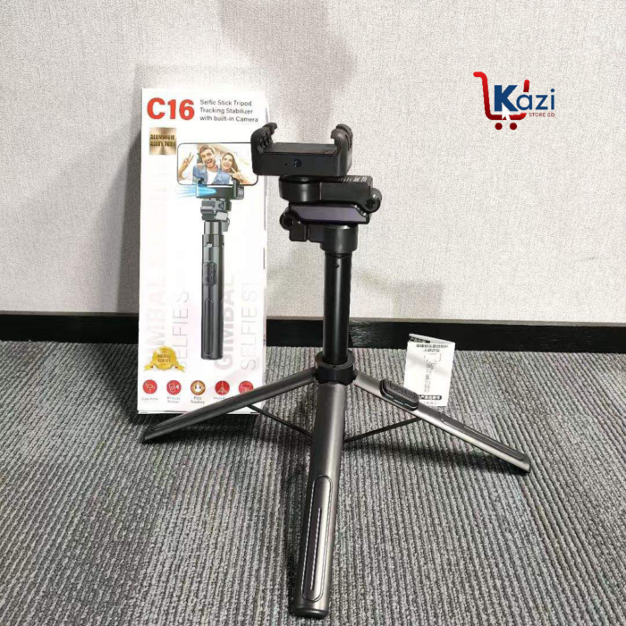 C16 Handheld Gimbal Stabilizer AI Face Tracking Selfie Stick & Wireless Remote (4.5ft) - Image 2