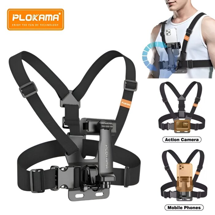 Plokama Cx-10 Adjustable Chest Strap Phone Mount Holder for Vlogging, Cycling, Hiking & Outdoor Shooting - Image 2