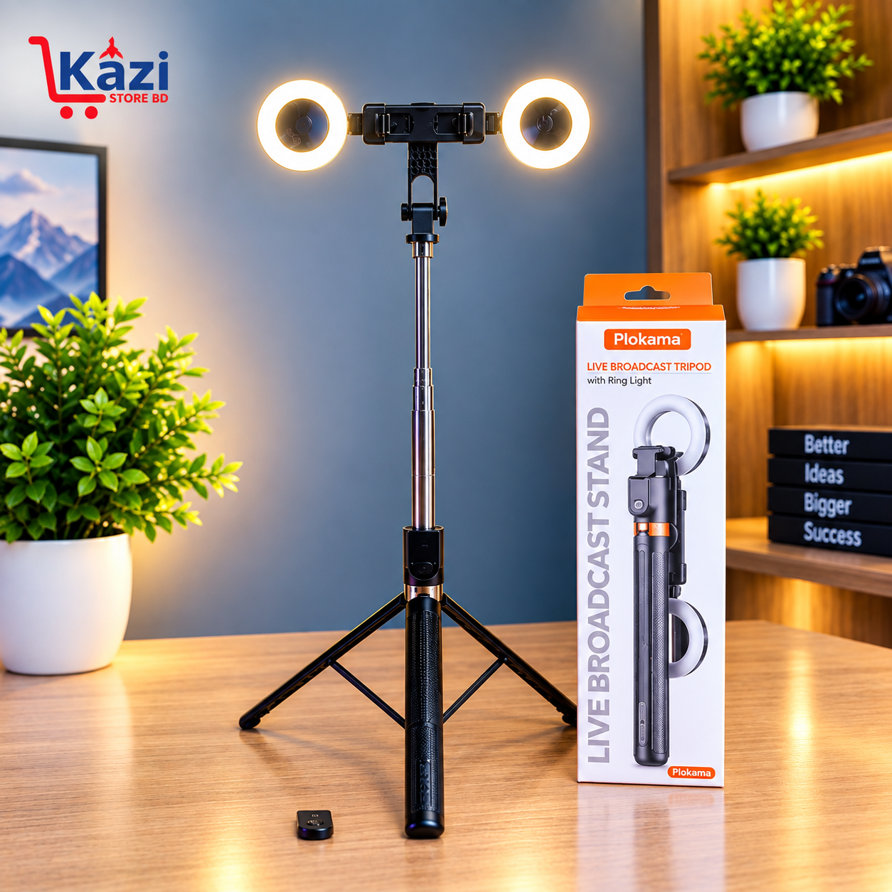 ChatGPT Image Sep 27, 2026, 07_10_12 PM Plokama K9 Pro Double LED Selfie Stick Tripod - Image 1