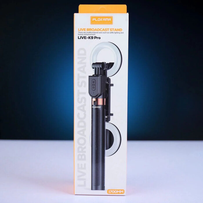 Plokama K9 Pro Double LED Selfie Stick Tripod - Image 2
