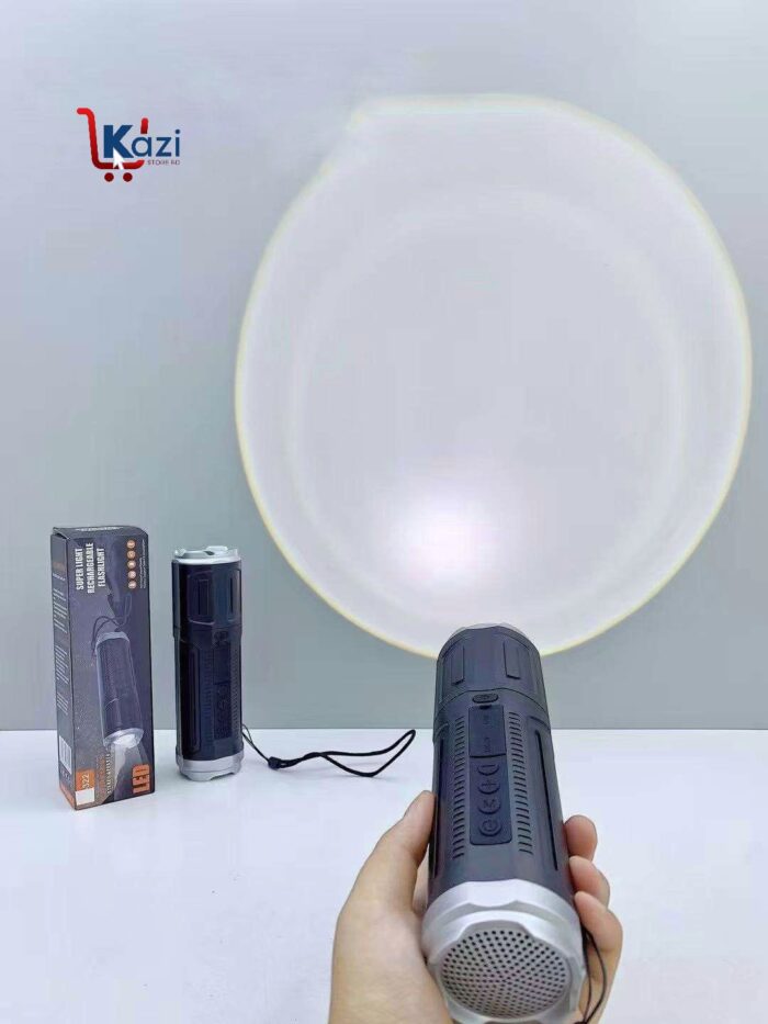 SY-322 Telescopic Zoomable Rechargeable Flashlight & Wireless Bluetooth Speaker, Outdoor Flashlight, Subwoofer, Portable TWS Card Speaker - Image 2