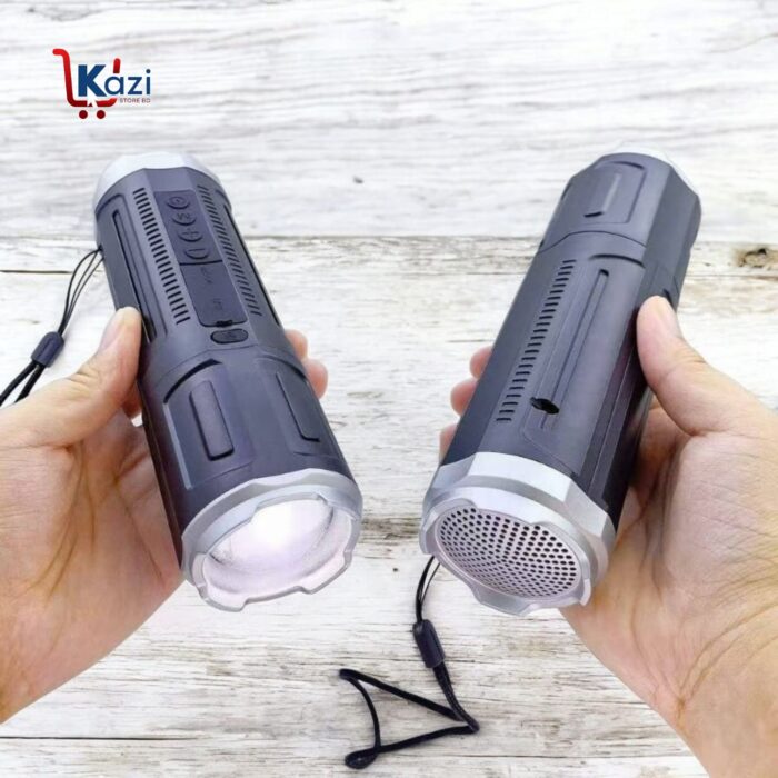 SY-322 Telescopic Zoomable Rechargeable Flashlight & Wireless Bluetooth Speaker, Outdoor Flashlight, Subwoofer, Portable TWS Card Speaker - Image 4