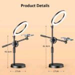Phone Tripod Mount with 10 inch LED Ring Light Lamp - Image 4
