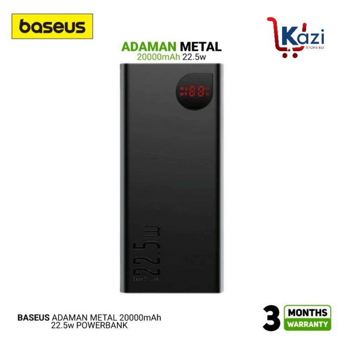 Baseus Adaman Metal Digital Display Fast Charging Power Bank 20000mAh (22.5W) - Image 2