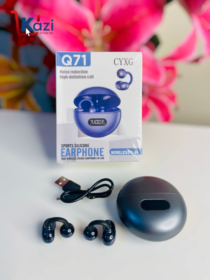 Q71 Wireless Earbuds With Digital Display Ear clip - Noise Reduction High-Definition Call - Image 2