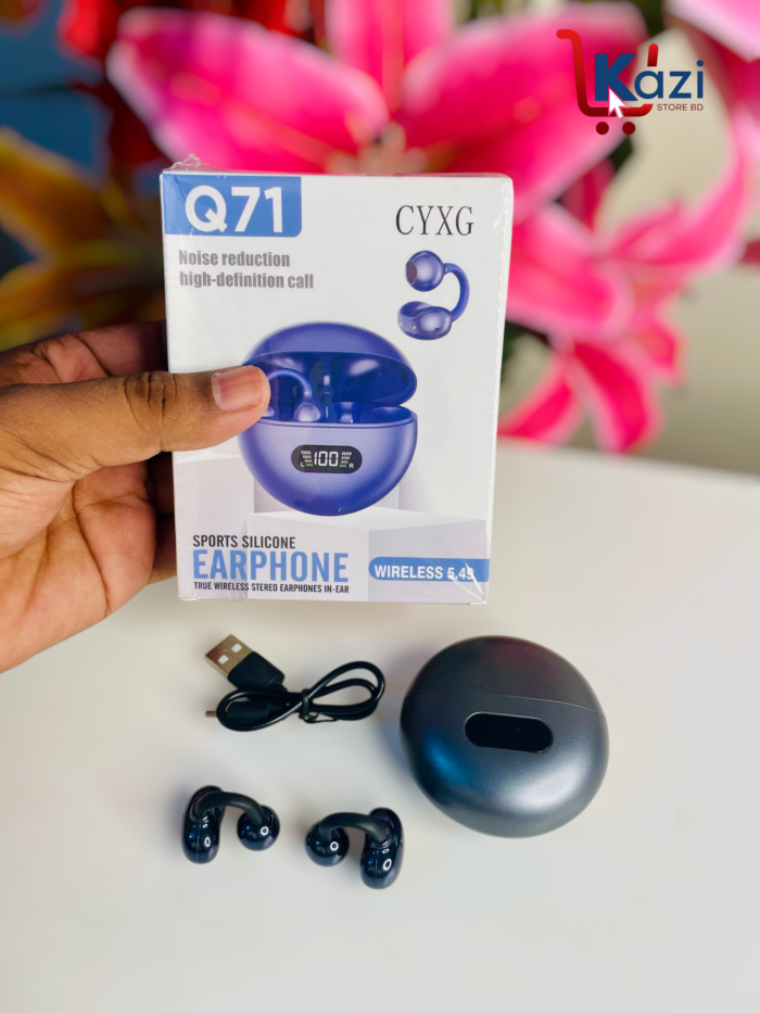 Q71 Wireless Earbuds With Digital Display Ear clip - Noise Reduction High-Definition Call - Image 3