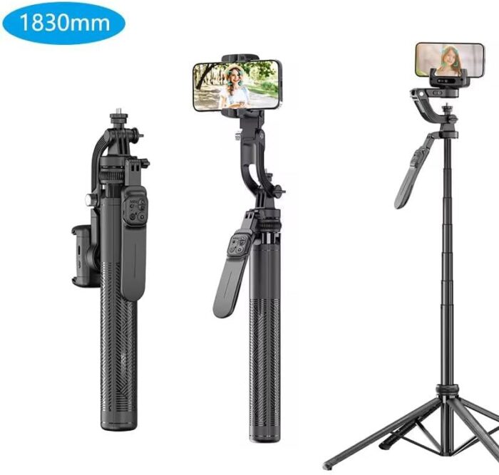 C16 Update 2.0 Gimbal Stabilizer AI Face Tracking Selfie Stick Tripod & Wireless Remote-(6 Ft) - Image 3