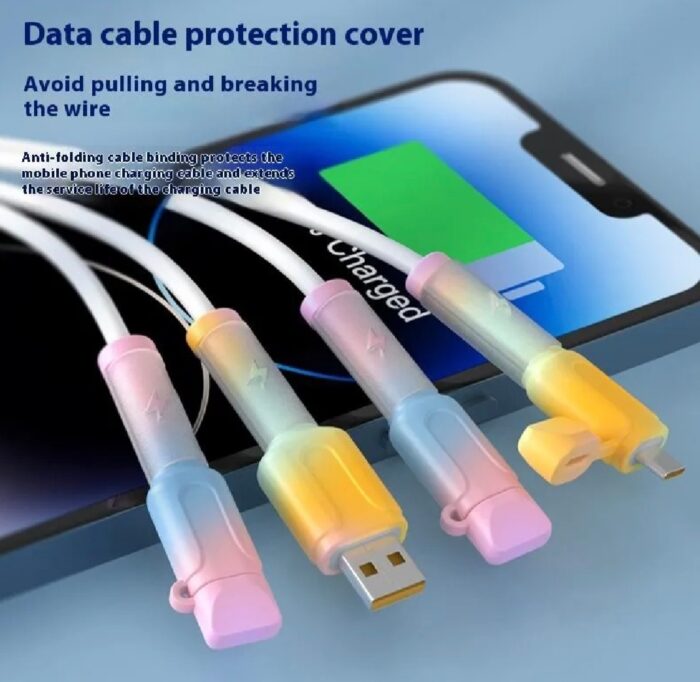 Soft Silicone Anti-Break Cable protector For Android & Iphone ( USB to Type -C)( Type-C to Type-C) - Image 2