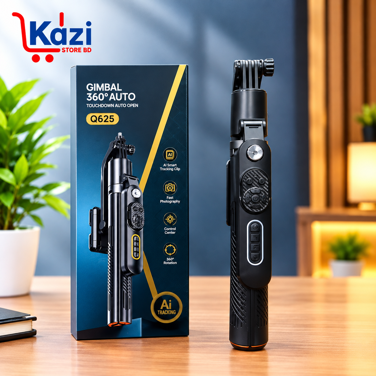 ChatGPT Image Sep 21, 2026, 08_38_04 PM Q625 Gimbal 360° Auto Face Tracking Selfie Stick Tripod - Image 1